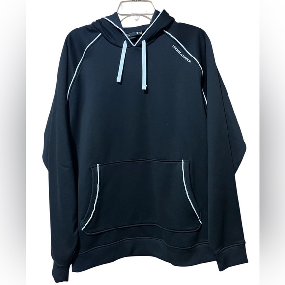Under Armour Black Hoodie with White Accents Size L - Picture 2 of 10